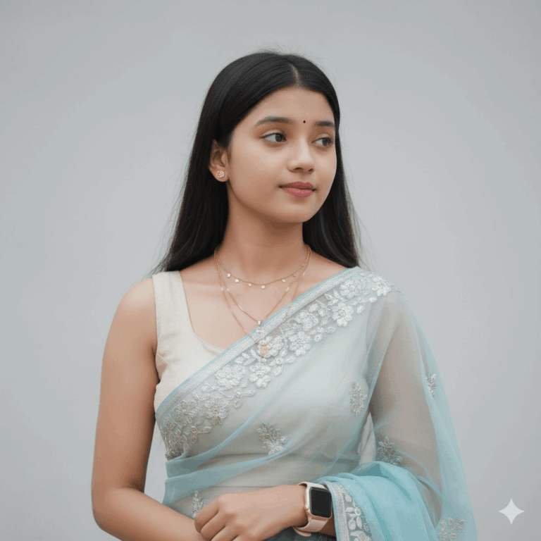"Girl In Blue Saree"AI Generated Image