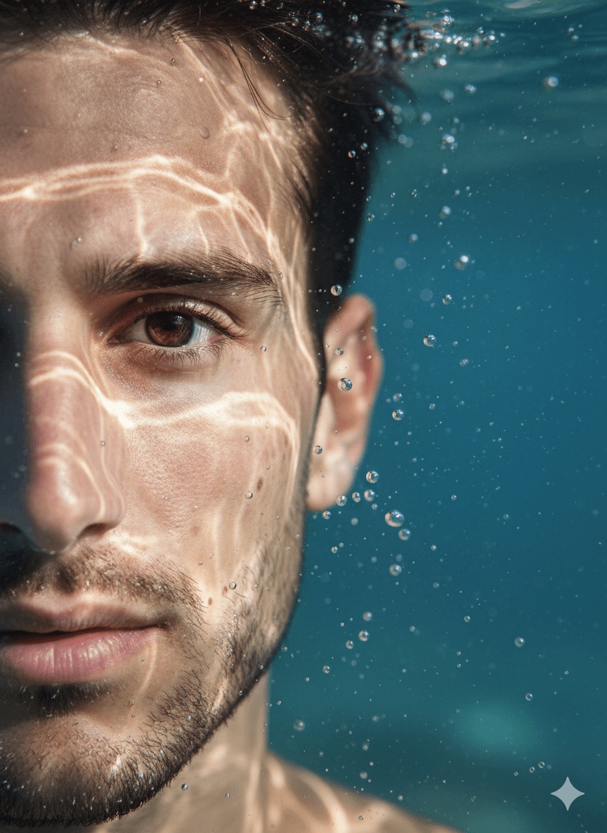 AI Generated result for: Underwater portrait