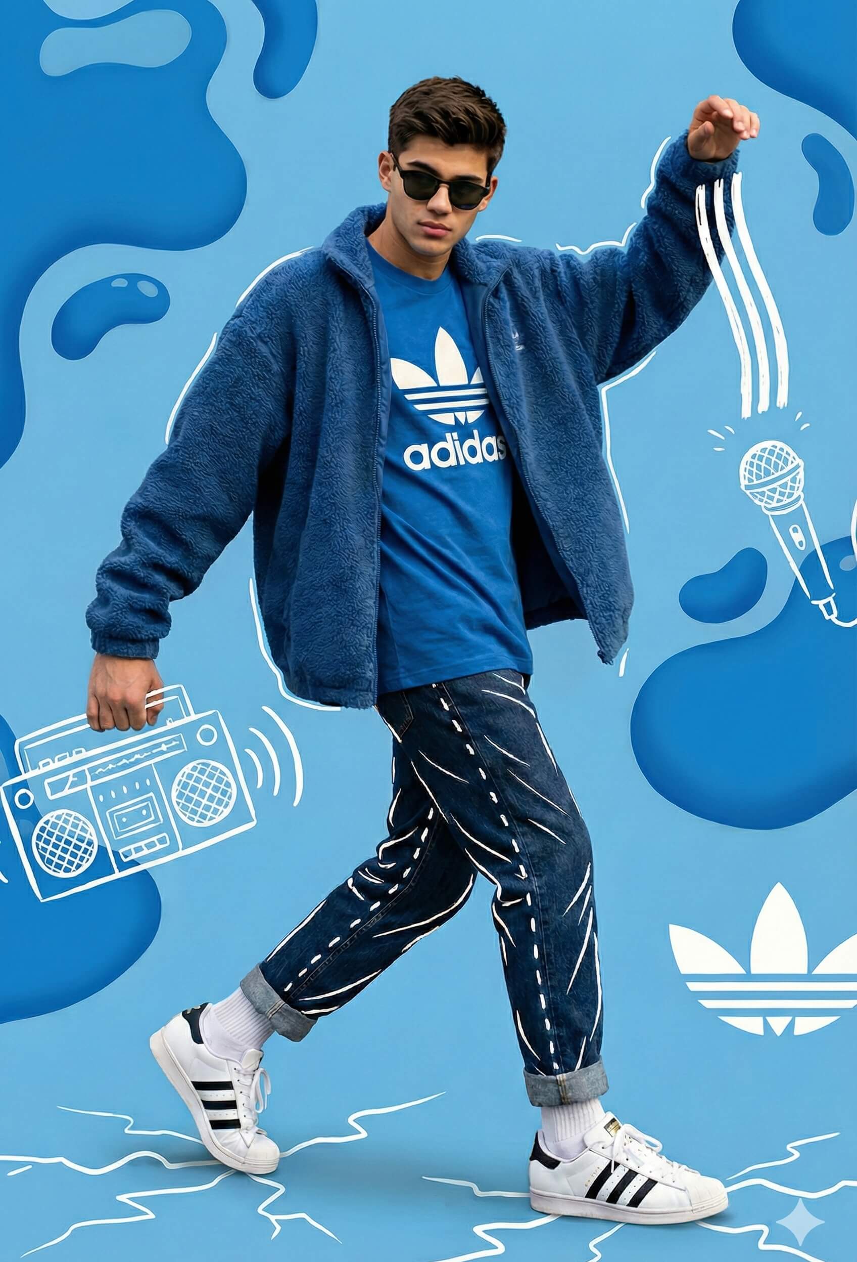 AI Generated result for: Retro Beat in Adidas Blue