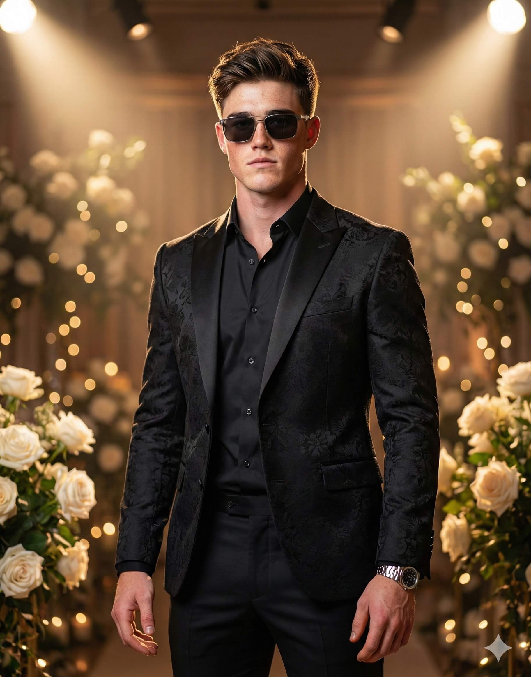 Result 1 for The Floral Tux AI Photo Editing Prompt