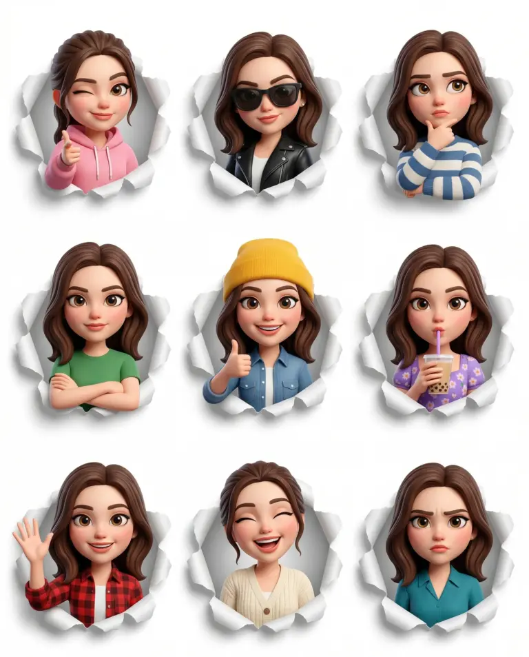 Result 1 for The Digital Persona Grid AI Photo Editing Prompt