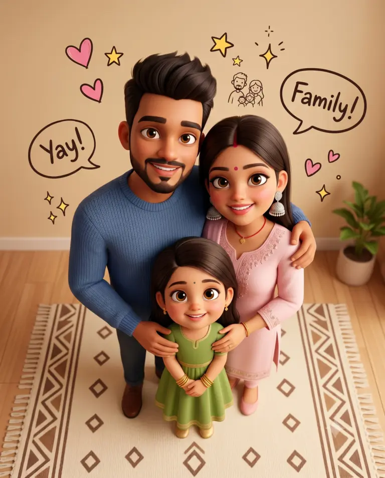 Result 7 for Cozy 3D Family Gathering AI Photo Editing Prompt