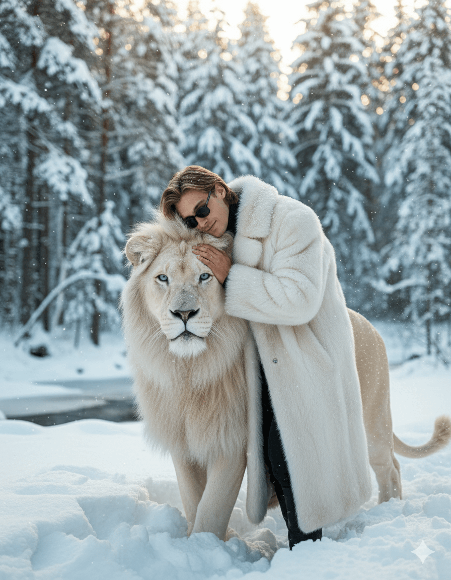 Result 1 for The Winter King and His Guardian AI Photo Editing Prompt