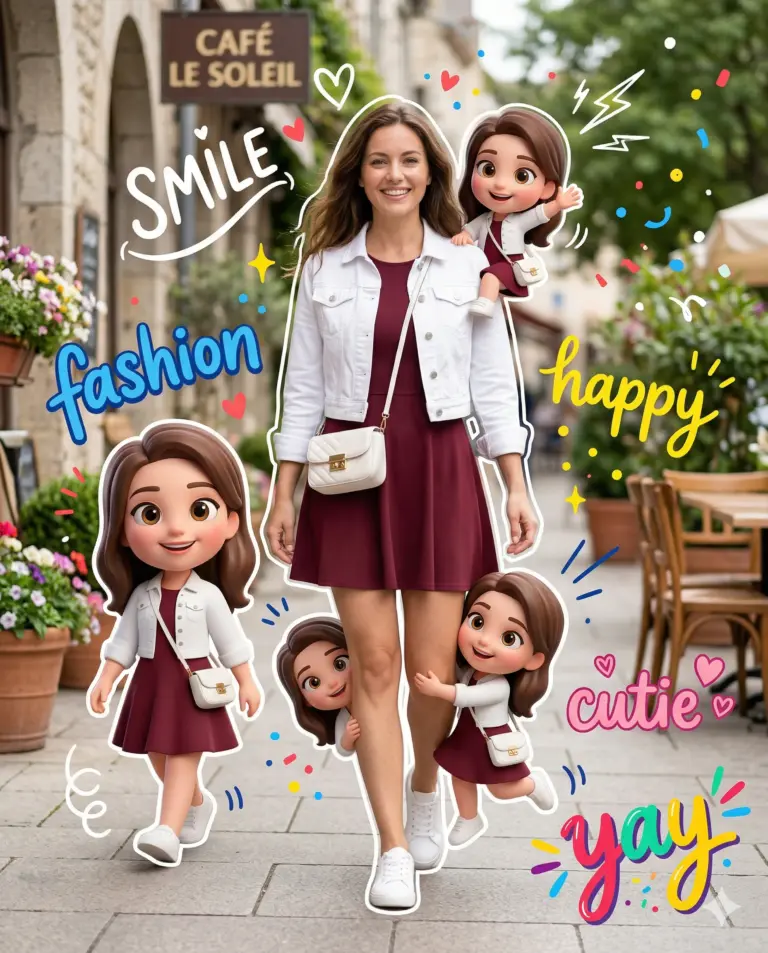 Result 4 for Maroon Mini-Me Magic AI Photo Editing Prompt