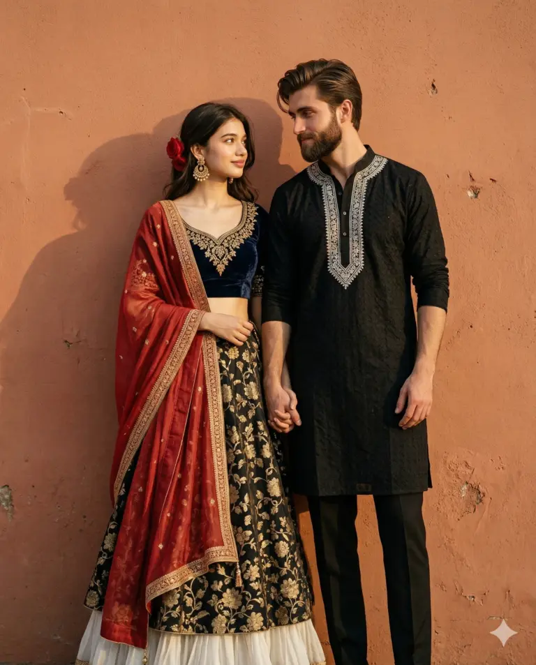 Result 1 for Bollywood Couple AI Photo Editing Prompt