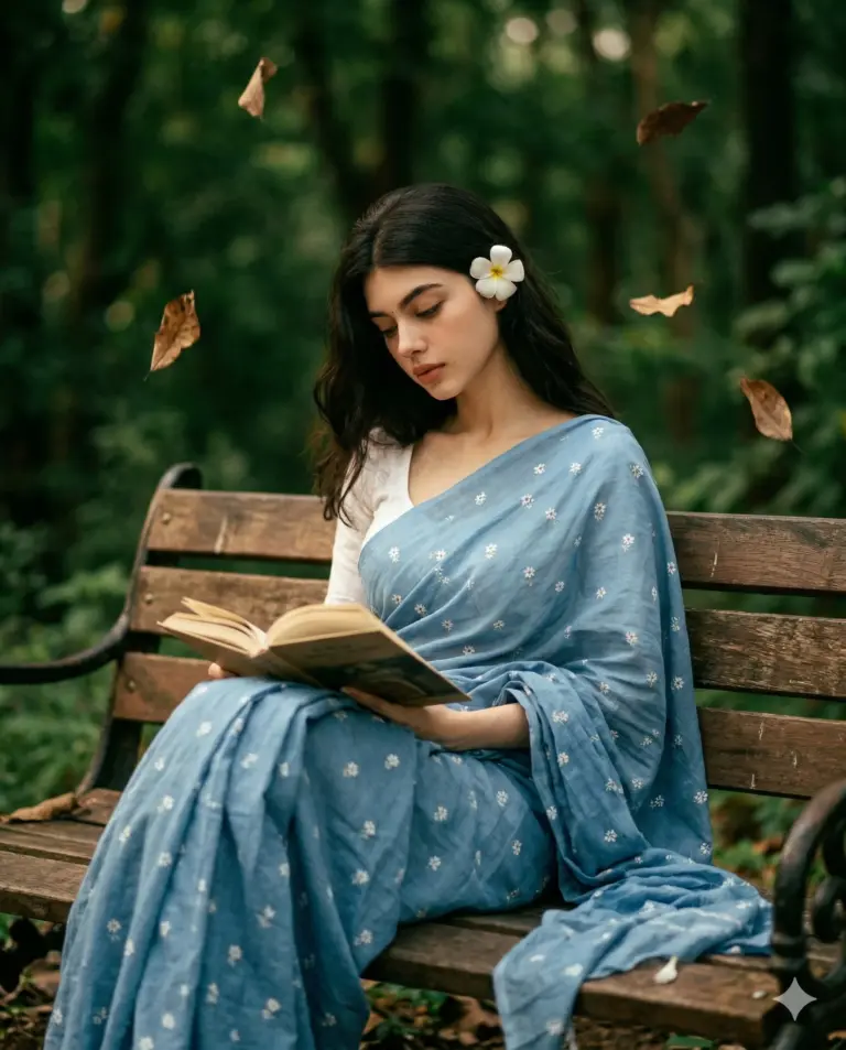 Result 1 for Bookish breeze in blue AI Photo Editing Prompt