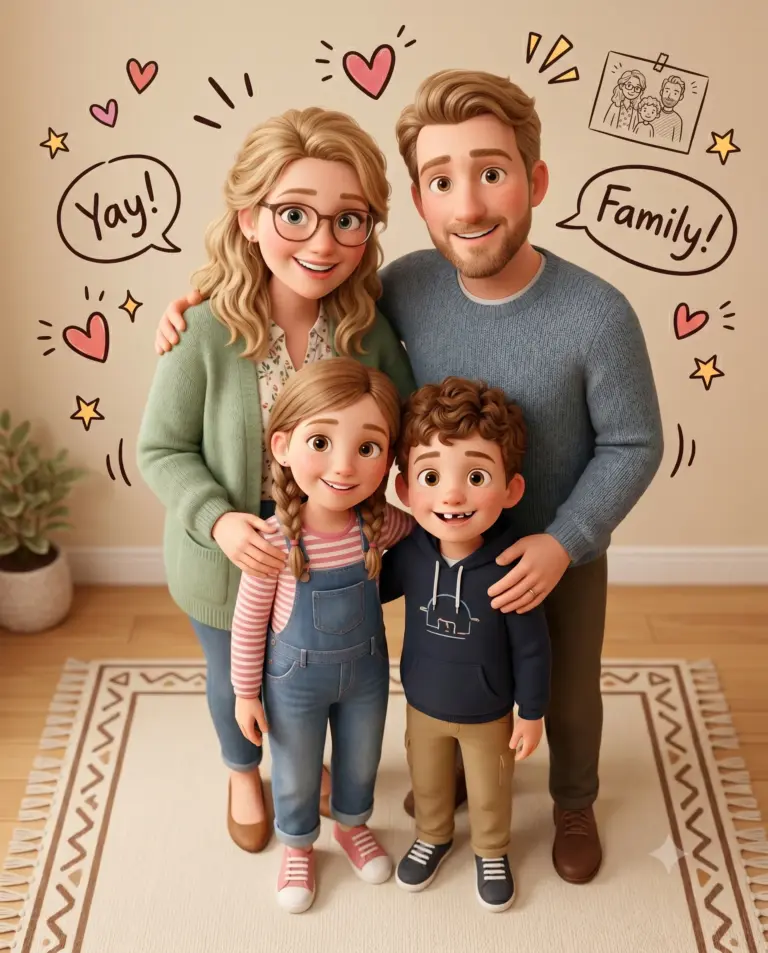 Result 8 for Cozy 3D Family Gathering AI Photo Editing Prompt