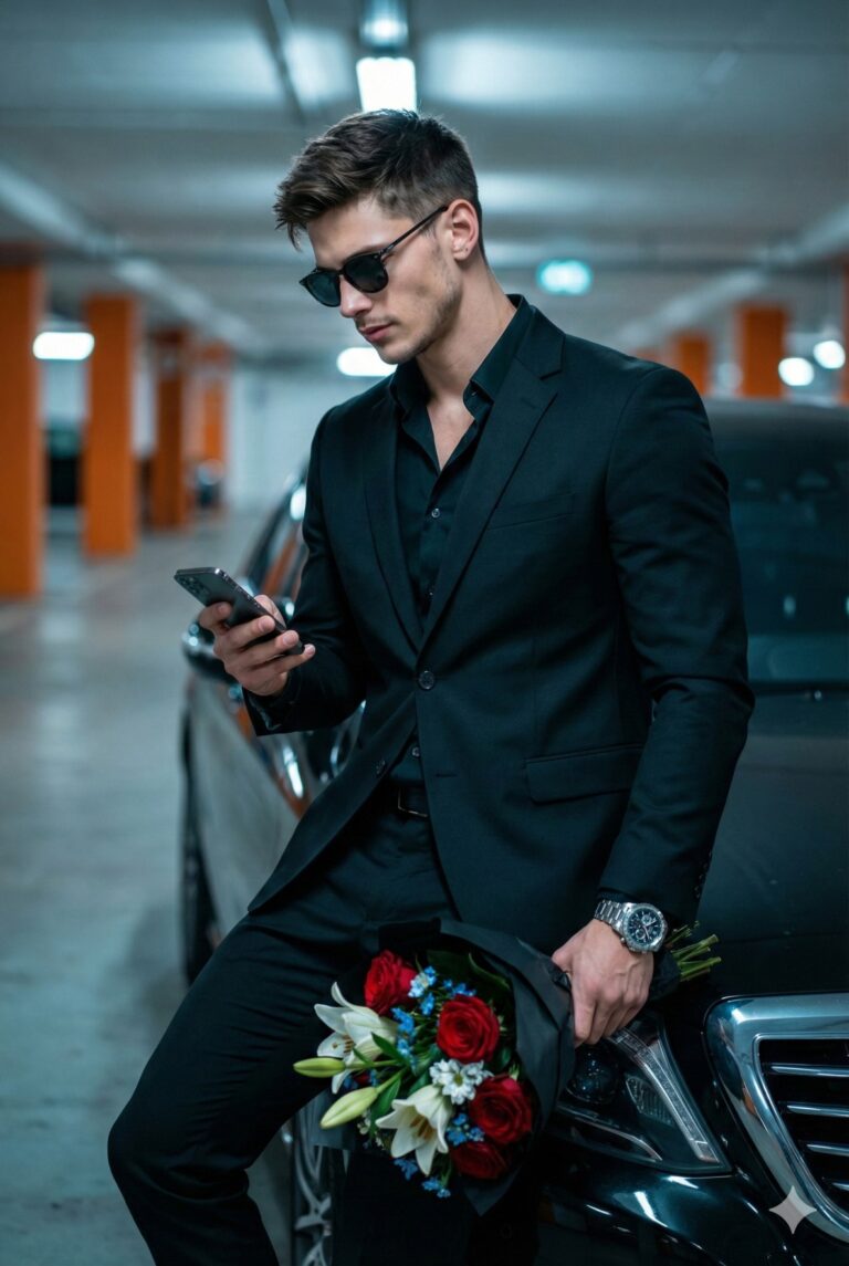 Gemini Prompt Gemini: stylish man in a black suit and...