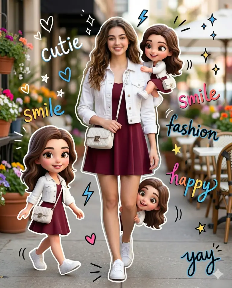 Result 2 for Maroon Mini-Me Magic AI Photo Editing Prompt