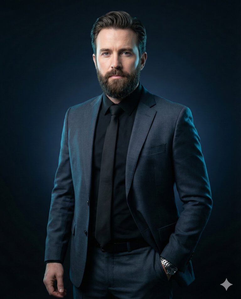 Prompt Gemini: A cinematic portrait of a bearded man in...