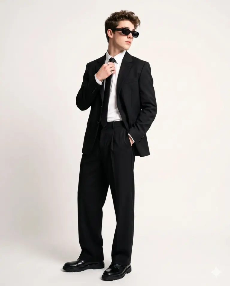 Result 2 for Classic Black Tailoring AI Photo Editing Prompt