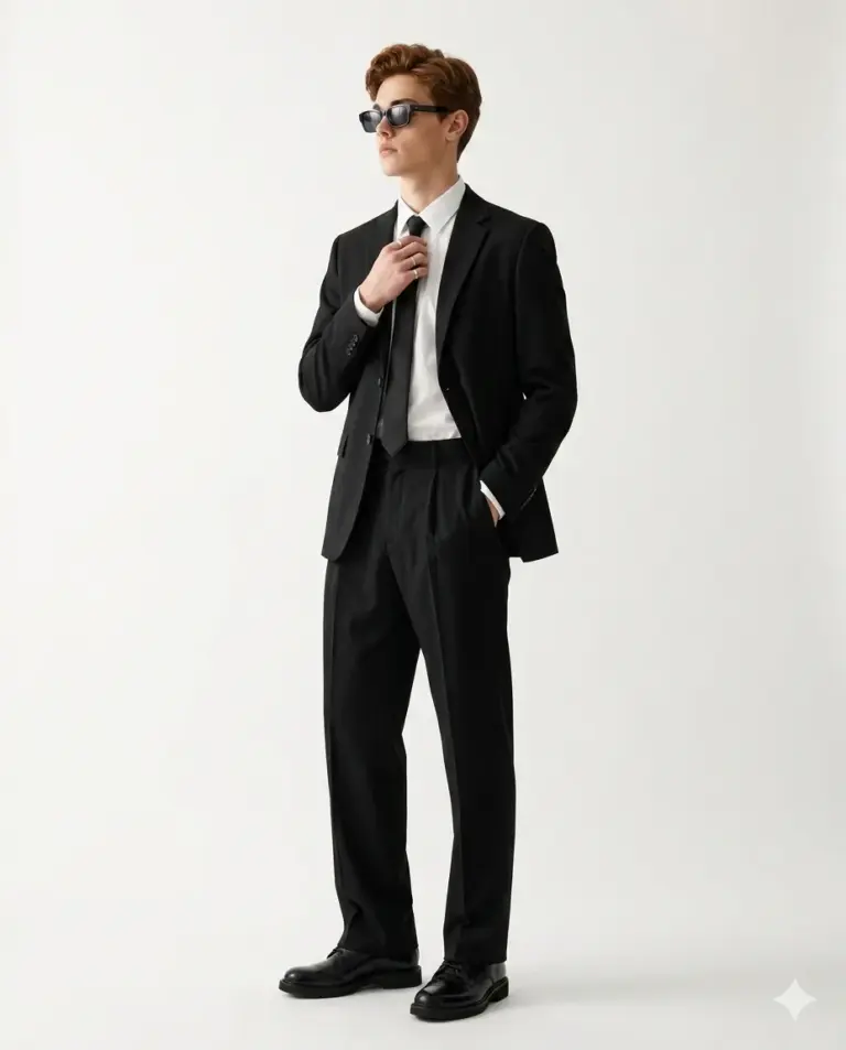 Result 4 for Classic Black Tailoring AI Photo Editing Prompt