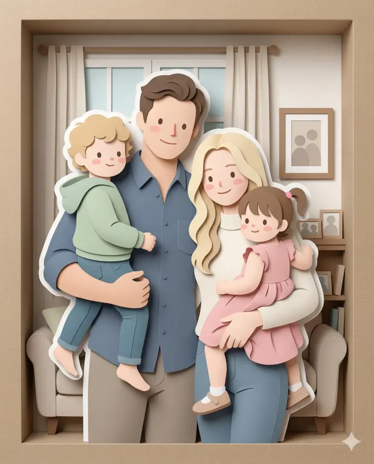 Result 1 for Paper Cutout Pictures AI Photo Editing Prompt