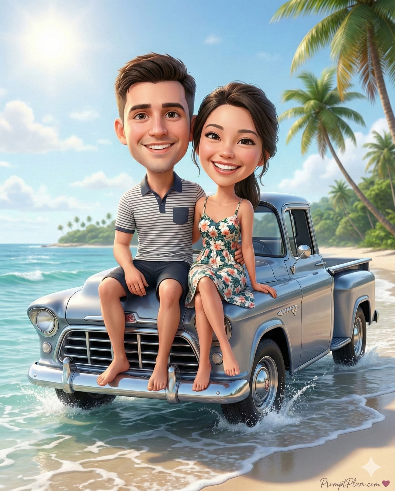 Result 2 for Vintage Beachside Vacation AI Photo Editing Prompt