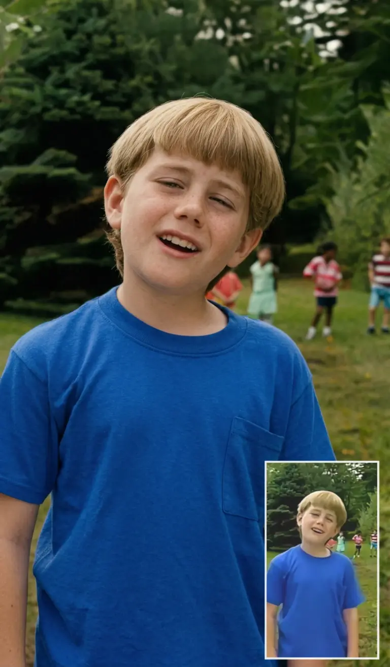 AI-enhanced portrait showing the transformation from a blurry low-resolution image to a sharp high-definition photo.